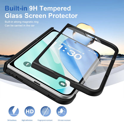KEYSION Magnetic Fold Phone Case for MagSafe for iPhone Duo Matte Hard PC Shockproof Back Cover With Hinge+ HD Screen Protector