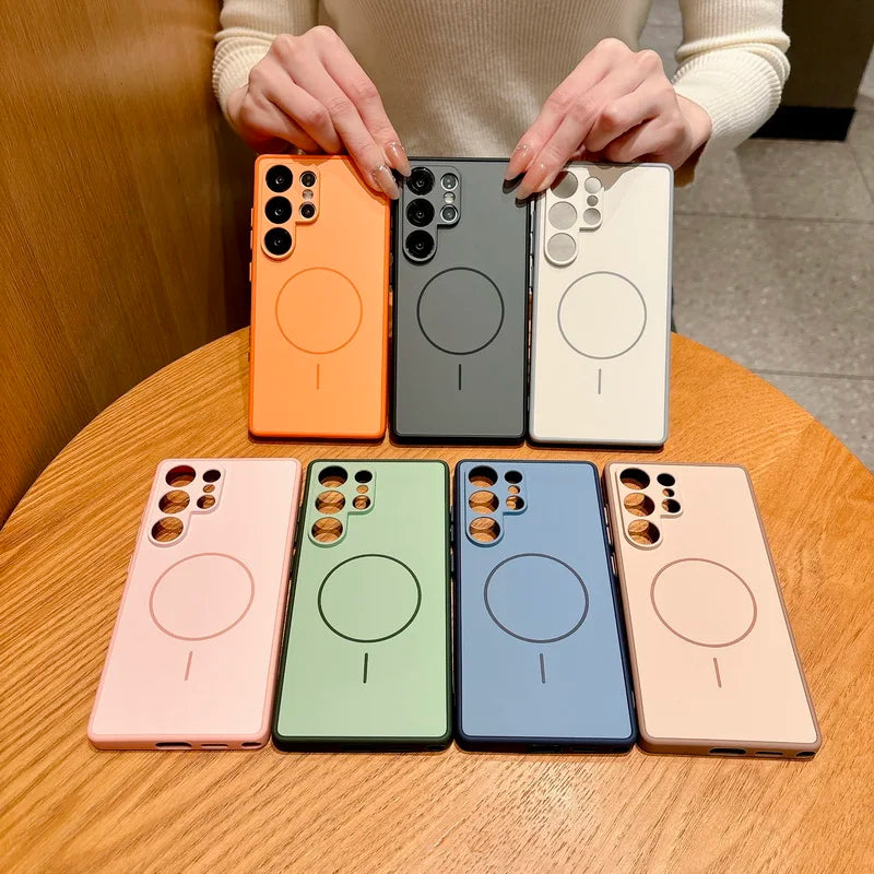 Magnetic TPU Phone Case For Samsung Galaxy S26 S25 S24 S23 S22 Ultra S25 Edge S25 S24 FE A37 A56 A17 A55 A26 5G A36 A35 PC Cover