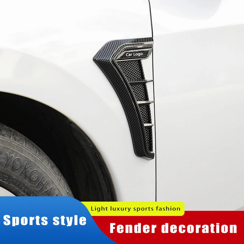 2pcs Carbon Black Car Side Wing Fender Sticker Decals Body For Skoda Fabia 1 2 Octavia a7 RS Superb Rapid Yeti Karoq Vision