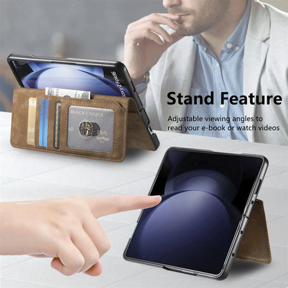 2 in 1 Detachable  Magnetic Flip Phone Case For Samsung Galaxy Z Fold 8 Ultra 7 6 5  Fold7 Card Solt Wallet Removable Bag Cover