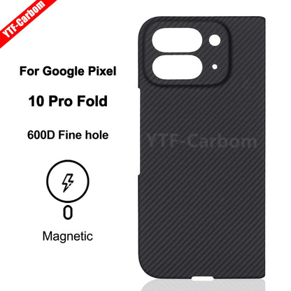 YTF-Carbon New Style for Google Pixel 9/10 Pro Fold Kevlar Carbon Fiber Hinge Protection Cover Ultrathin 11 Pro Fold Phone Case