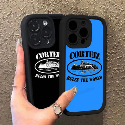 The World-C-Corteizs Phone Case iPhone 16 Plus 15 11 14 12 13 17 Pro Max Shockproof Soft Cover