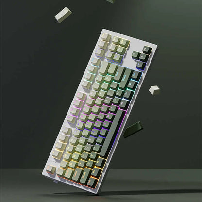 Green Grape Top-lit RGB Backlit Keycaps Double Shot PBT Keycaps 130 Key Cherry Profile for MX Switches Mechanical Gamer Keyboard