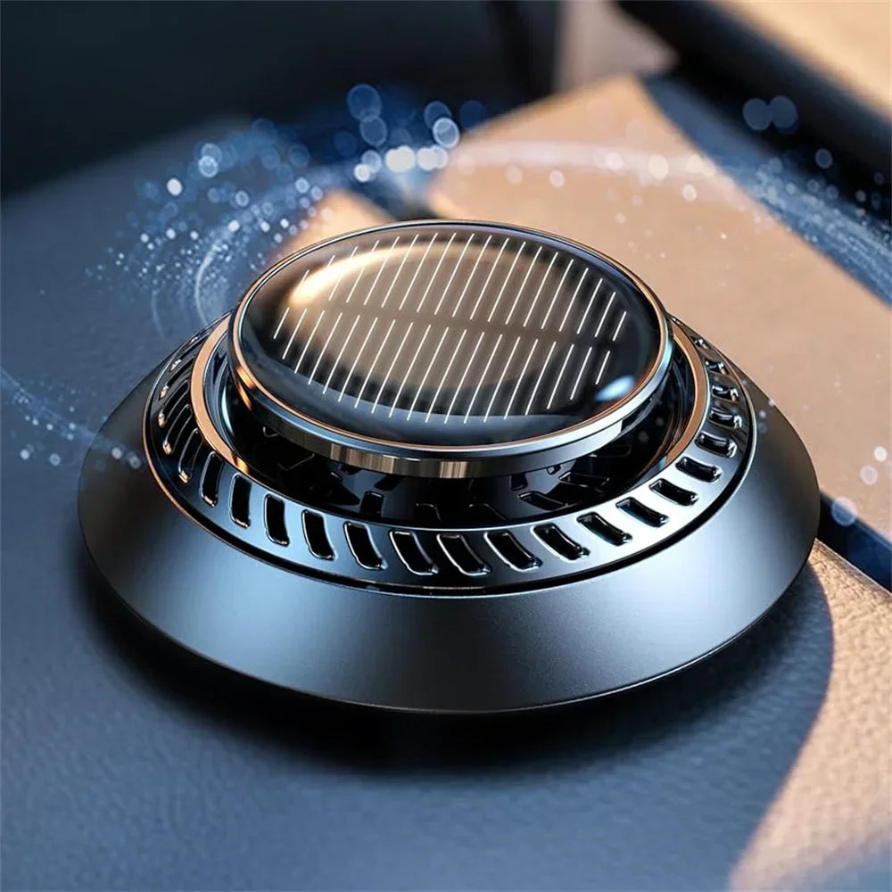 JUSTINLAU Solar Powered Car Aromatherapy Solar Automatic Rotation Car Air Freshener Fragrance Car Ornaments Car Diffuser