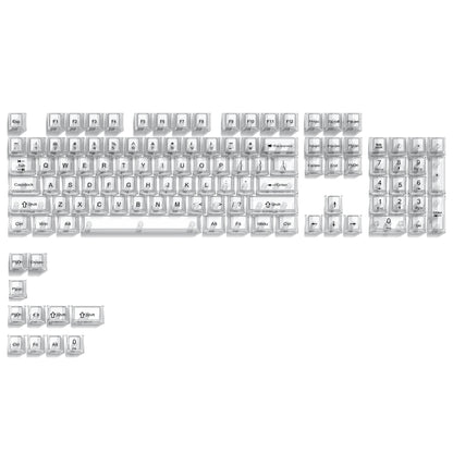 115 Keys Black Transparent Clear Keycaps Crystal Ceramic PC Keycap RGB Shine Through Key Cap MDA Profile for MX Switch Keyboard