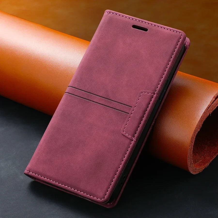 Wallet Card Slot Magnetic Flip Leather Case For Samsung Galaxy S25 Edge S24 Ultra S23 Plus S22 S21 S20 FE Note 20 10 Lite 9 8