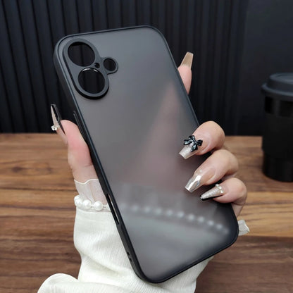 Luxury Transparent Matte Phone Case For iPhone 11 12 13 14 15 16 17 Pro Max Air X Xs Max XR 7 8 Plus Bumper Back Cases Cover