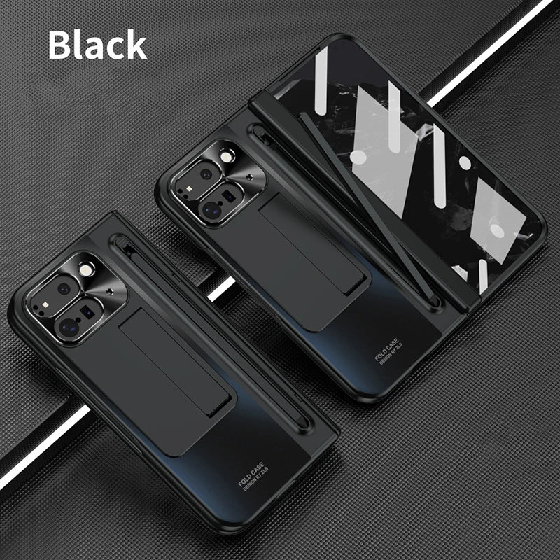For Google Pixel 10 9 11 Pro Fold Case With Hinge Protection & Stylus Pen & Foldable Bracket & Screen Protector PhoneCover Shell