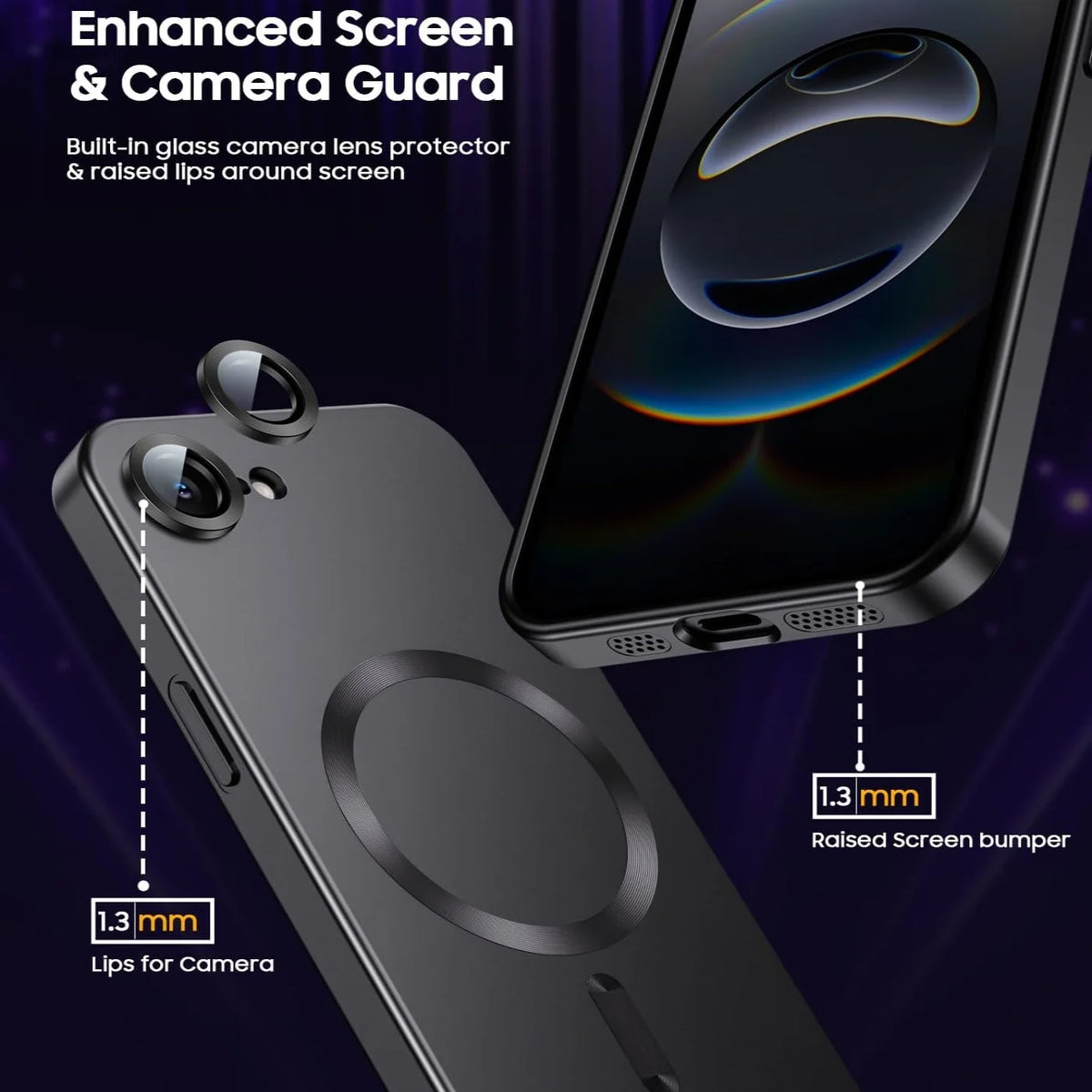 Magnetic for iPhone 17e/16e Phone Case [Compatible with Magnetic ][Built-in Camera Lens Protector] Slim Soft  Bumper Shockproof