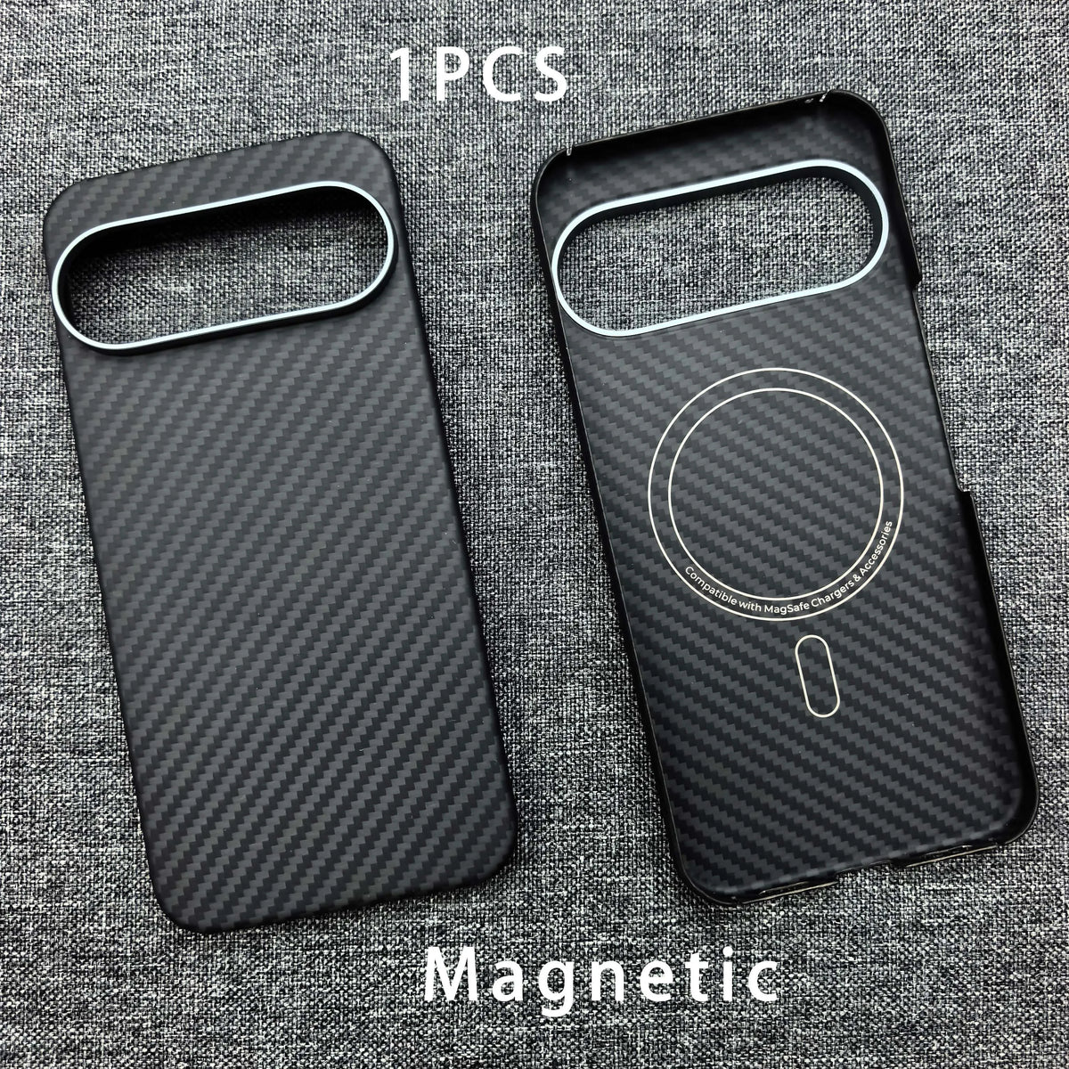 For Google Pixel 11 Pro XL Carbon Fiber Phone Case, Pixel 11, 11Pro Aramid Magnetic MagSafe Ultra-Thin Shockproof Black Case.