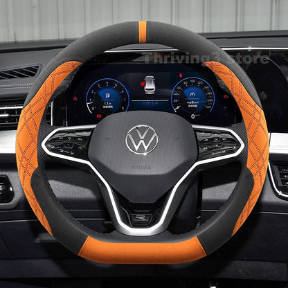 Suede Warm Car Steering Wheel Cover For Volkswagen Passat B8 B9 Tavendor Taos 2025 Heating Covers For Covers Auto Accessories