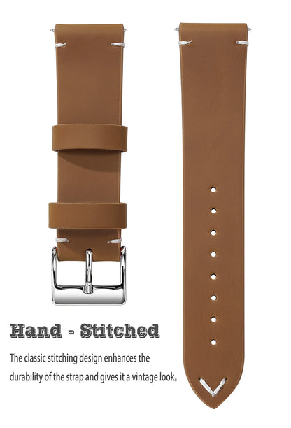 Leather Watch Band Strap Sport Vintage Leather Men Women Watchband Stainless Steel Buckle Watch Accessories 18mm 20mm 22mm