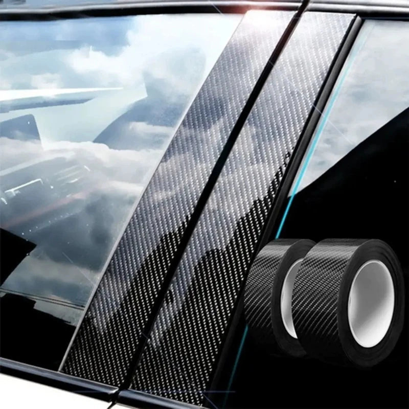 3D Carbon Fiber Sticker Paste Car Threshold Protective Film Anti Scratch Waterproof Matte Black Nano Sticker for Car Body