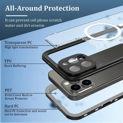 IP68 Underwater Waterproof Protective Case For iPhone 17 Air 16e 16 15 14 Plus 13 Pro Max Shock Water Proof Cover Magnteic Cover