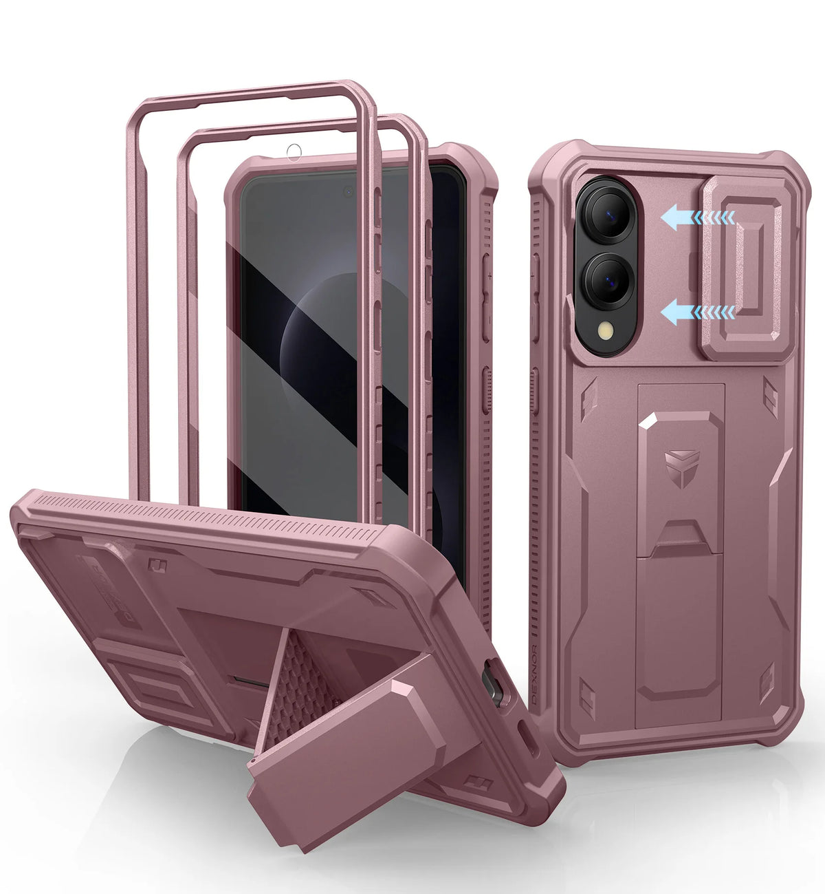 Dexnor For Samsung Galaxy S25/S25 Plus/S25 Ultra /S25 Edge 2025Case Full Body Shockproof Camera Cover &Built-in Screen Protector Kickstand