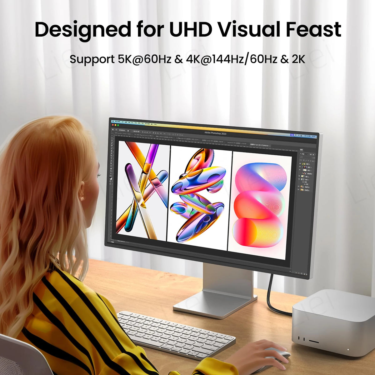 20Gbps 5K/4K Monitor Display Cable L-shaped USB Type C Data Cable Right Angle 90° USB3.2 Gen2x2 Data Transfer 240W PD Charging