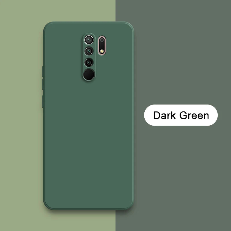 Original Square Liquid Silicone Case for Xiaomi Redmi 9 9A 9i 9T Power Camera Protective Cute Phone Back Cover Redmi9 T Fundas
