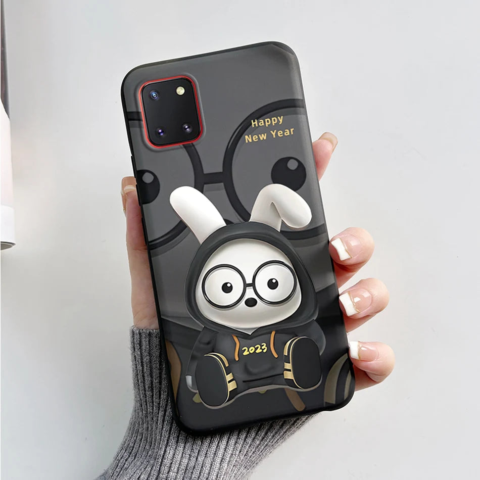 For Samsung Galaxy Note10 Lite Case SM-N770F 6.7'' Cute Bear Cartoon Cat Cover Soft TPU Phone Case For Samsung Note 10 Lite Bags