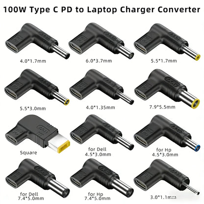 PD 100W Type C to Universal Laptop Charger Converter for Asus Lenovo Hp Dell Acer Samsung USB C Fast Charger Adapter Connector