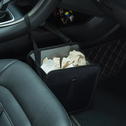 Car Trash Can Back Seat Hanging Organizer Collapsible Box Waterproof Garbage Bin Universal for Auto SUV Truck Interior Storage