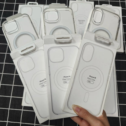 Original Transparent Phone Case For iPhone 17 Air 16 15 14 13 12 Pro Max Cases For Magsafe Animation Wireless Charging Cover