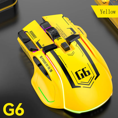 FreeWolf G6 Mechanical Wired Gaming Mouse 12800 DPI RGB Backlit Macro Ergonomic Mecha Design Ergonomic Gaming Office