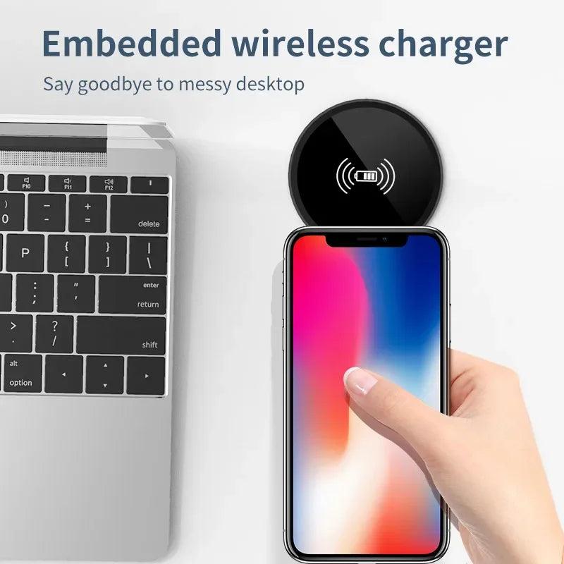 Quick Wireless Desktop Embedded Charger For iPhone 16 15 14 13 12 Pro Max Samsung S24 S23 Huawei Xiaomi Fast Inductive Charging