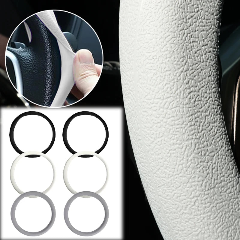 Car Steering Wheel Cover Universal for Round & D-Shaped 32cm Wheels Comfort Grip All Seasons Silicone Non-Slip Sweat-Absorbent