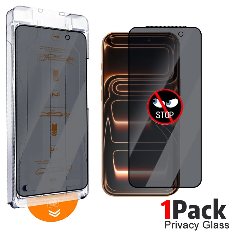 Easy Install Tempered Glass Privacy Screen Protectors for IPhone 18 Pro Max/18Pro/iPhone 17Pro Anti-spy Auto Alignment Kit Film