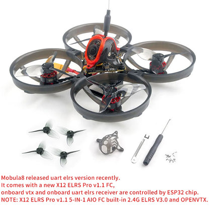 Happymodel Mobula8 Mobula 8 1-2S 85mm Micro FPV Whoop Quadcopter Drone ELRS/FrSky Receiver X12 AIO Caddx Ant Brushless Motor New