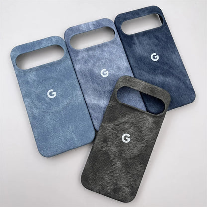 Fashion Denim Magnetic Wireless Charge Case For Google Pixel 10 9 Pro XL 7 8 9 10 Pro 7A 8A Simple Shockproof Protective Cover