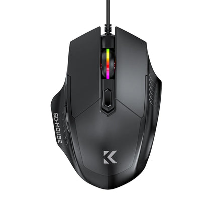 KEBIDUMEI Wired Gaming Mouse 6-Button 7200DPI Adjustable Optical Mouse USB RGB Silent Mice Ergonomic Mice For Desktop Laptop