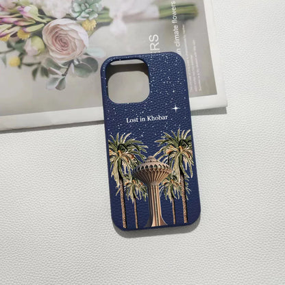 Personalised Inevitable Initial Kafr Letters Name Leather Case for iPhone 11 12 14 13 15 Pro Max Mini 16 Plus Luxury Hard Covers