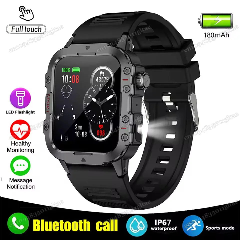 1400mAh Big Battery Smart Watch Men Outdoor GPS Flashlight 10ATM Waterproof Bluetooth Call AMOLED HD Sports Smartwatch PK HT30