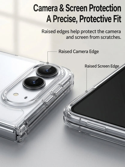 KEYSION Crystal Transparent Fold Phone Case for iPhone Duo HD Clear Soft TPU+Acrylic Shockproof Back Cover for iPhone Duo 2026