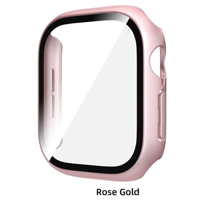 Tempered Glass PC Case for Apple Watch 12 46mm Hard Bumper Screen Protector Cover for Iwatch Series 12 42mm Shell Accessories
