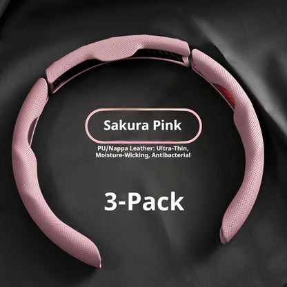 Car In Vehicle Nappa Leather Steering Wheel Cover Universal For Men And Women All Seasons Nonslip Sweatabsorbing Wearresistant