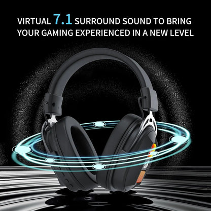Redragon H375 Wired Gaming Headset, 53mm Drivers 7.1 Surround Sound, Detachable Noise Cancelling Mic, USB Computer Headset