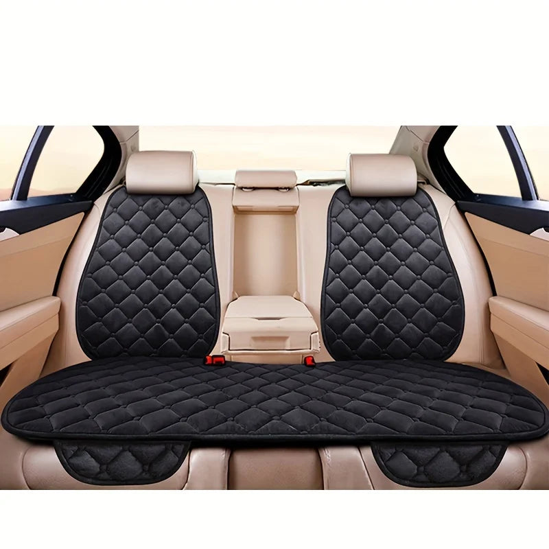 Car Seat Cover Protector Universal Winter Warm Auto Seat Cushion Rear Seat Cushion Protection Covers Back Cushion Three Piece