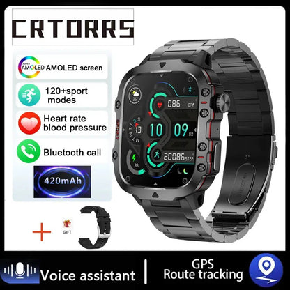 NEW Electronic Military Men Smart Watch Bluetooth Call Fitness Clock Heart Monitor Sport Watches 3ATM Waterproof Smartwatch 2026