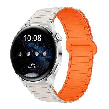 18mm 20mm 22mm Magnetic Loop Band for Samsung Galaxy Watch 7/6/5 Pro/4/Classic Silicone Link Bracelet Huawei GT 2-2e 3-4 Strap