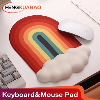 Rainbow Mouse Pad Wrist Rest for Computer Laptop Keyboard Desktop Pad Ergonomically Designed to Reduce Wrist Fatigue Mouse Pad