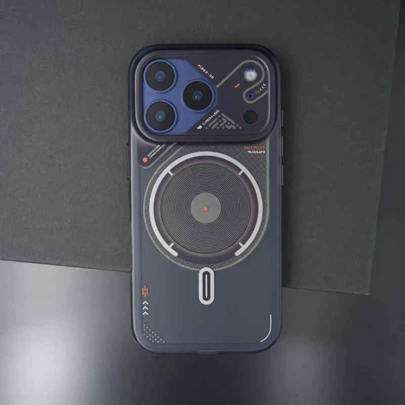 For MagSafe Luxury Mechanical Style Magnetic Phone Case For iPhone 17 Air 16 Pro 15 14 13 Pro Max Wireless Charging Armor Cover