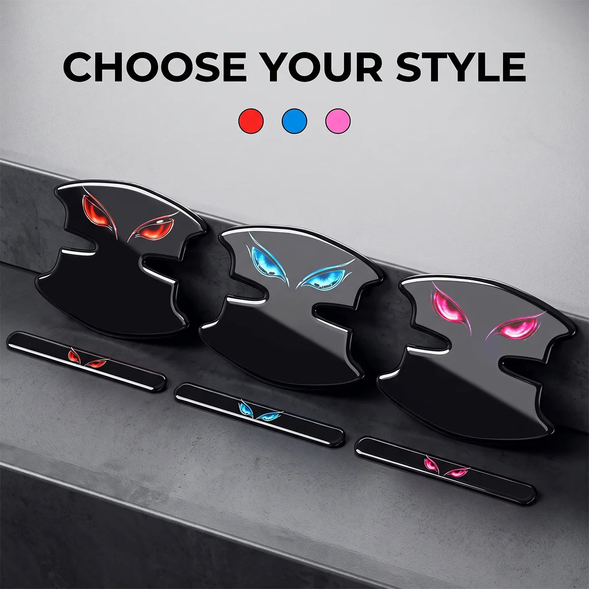 8Pcs Universal Car Door Handle Bowl Anti-Scratch Stickers Evil Eye Pattern Protector Decals For Sedan SUV Pickup Auto Accessorie