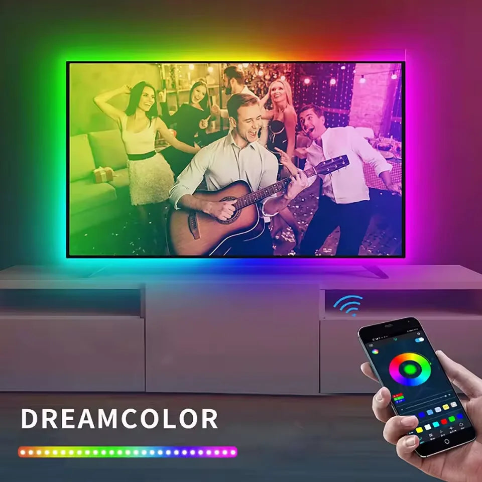 30M/98.42FT LED Strip Lights, RGB Color Changing LED Light Strips Kit with 44 Keys IR Remote, Bluetooth App Control LED Lights for Bedroom, Kitchen, Living Room TV Back Light, Home Ambient Decoration (US Plug)