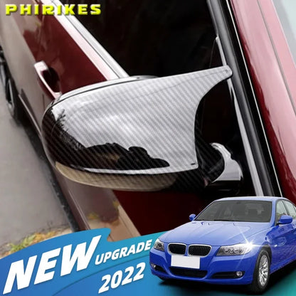 Carbon Fiber Glossy black Side Mirror Cover Replacement for BMW E90 E91 E92 E93 E81 E87 E82 E88 3 Series and 1 Series Wing Cover