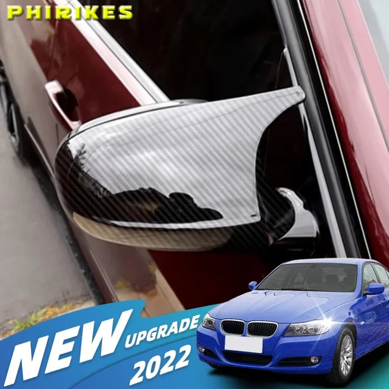 Carbon Fiber Glossy black Side Mirror Cover Replacement for BMW E90 E91 E92 E93 E81 E87 E82 E88 3 Series and 1 Series Wing Cover