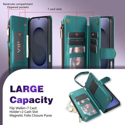 Wallet Multi-card Slot Zipper Kickstand Magnetic Flip Leather Case For Samsung Galaxy S26 Ultra S25 FE S24 Plus S23 S22 S21 S20