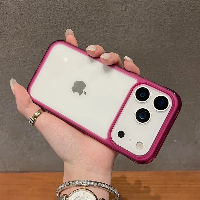 Luxury Transparent  Acrylic Phone Case For iPhone 13 14 15 16 17 18 Pro Max Shockproof Clear Bumper Back Cases Cover