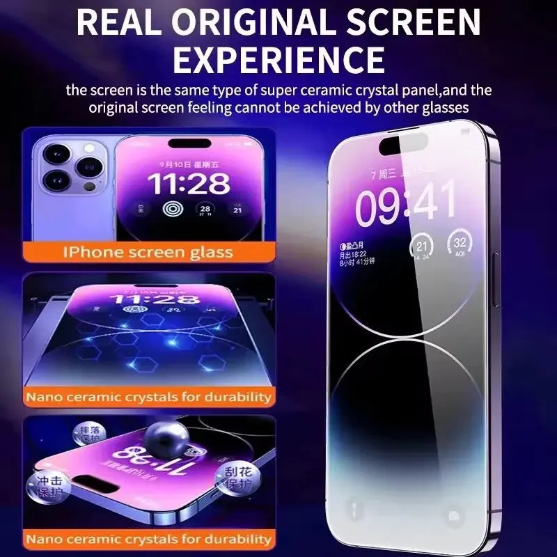 1-2pcs 8K HD Screen Protector For IPhone 17 Pro Max 18 Pro SE 2022 iPhone 15 16 Pro 14 13 12 Mini 11 8 7 Plus Auto-Dust Removl